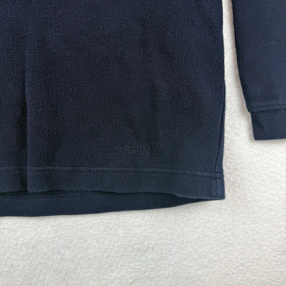 J.Crew Mens XL Navy Blue Cotton V-Neck Long Sleeve Textured Pullover Sweater
